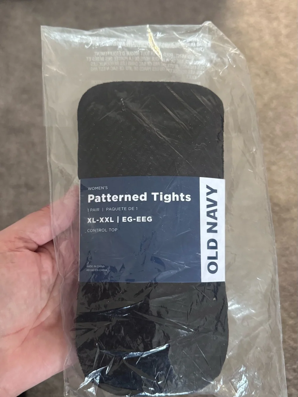 Old Navy Navy Patterned Women's Tights - Picture 3 of 6